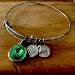 Peridot Birthstone Charm Bangle, August